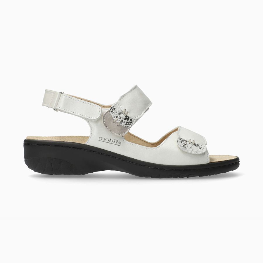 Mobils GETHA Metallic Læder Sko 8652719-CO - Sandaler Dame Hvite